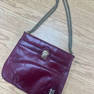 Elegant Burgundy Leather Shoulder Bag